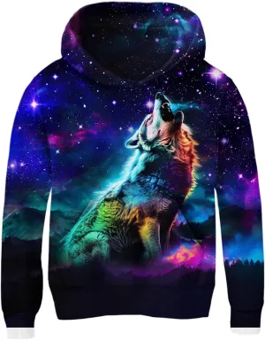 AIDEAONE Boys Girls Fleece Hoodies 3D Print Plush Pullover Hoodie Casual Hooded Sweatshirts with Pocket for Age 5-16 Kids