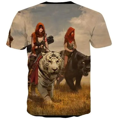 Animal T shirts Men Tiger Tshirts Cool War Tshirts Casual Harajuku Tshirt Printed Street Shirt Print Short Sleeve Punk Rock Mens