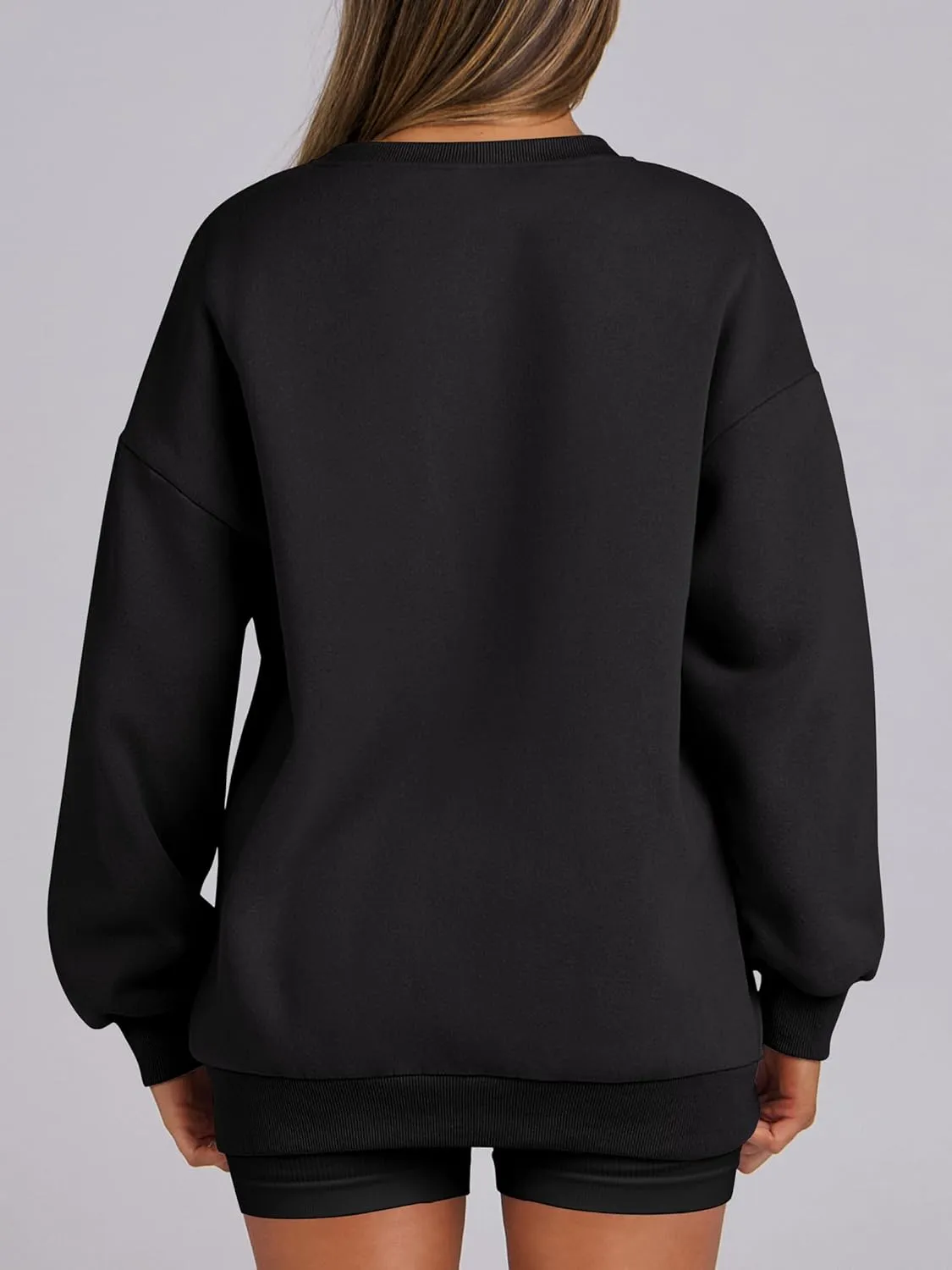 ANRABESS Womens Sweatshirts Oversized Fleece Crew Neck Pullover Hoodies Casual Comfy 2025 Fall Fashion Basic Sweatshirt