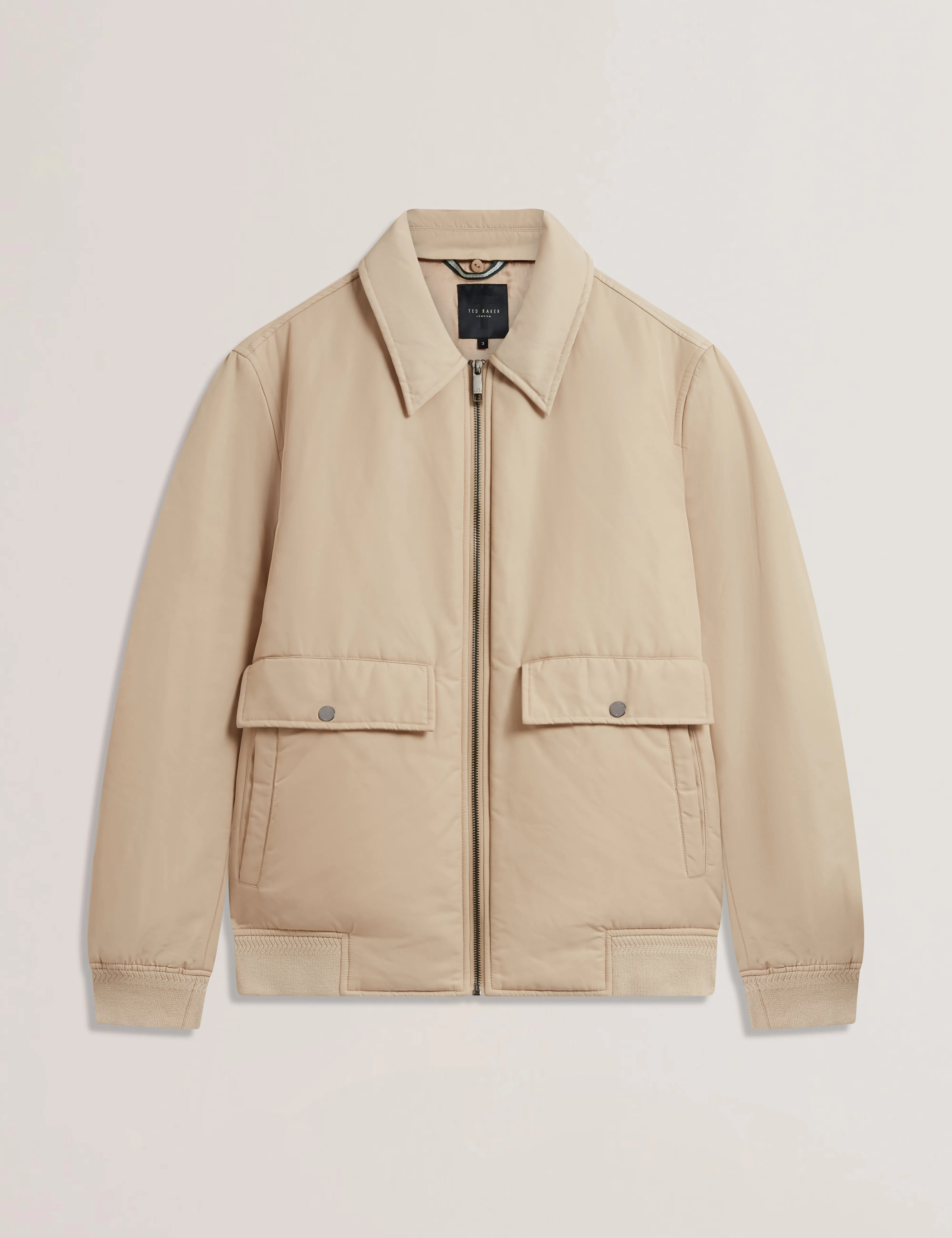 Avitore Bomber Removable Shearling Collar Taupe