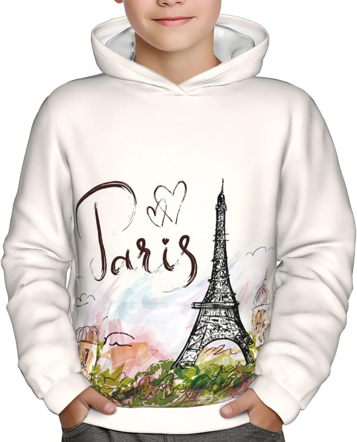 Boy'S Sweatshirt Fleece Hoodie Cotton Blend Hooded Sweatshirt Plush Pullover Hoodie Size For Boys And Girls