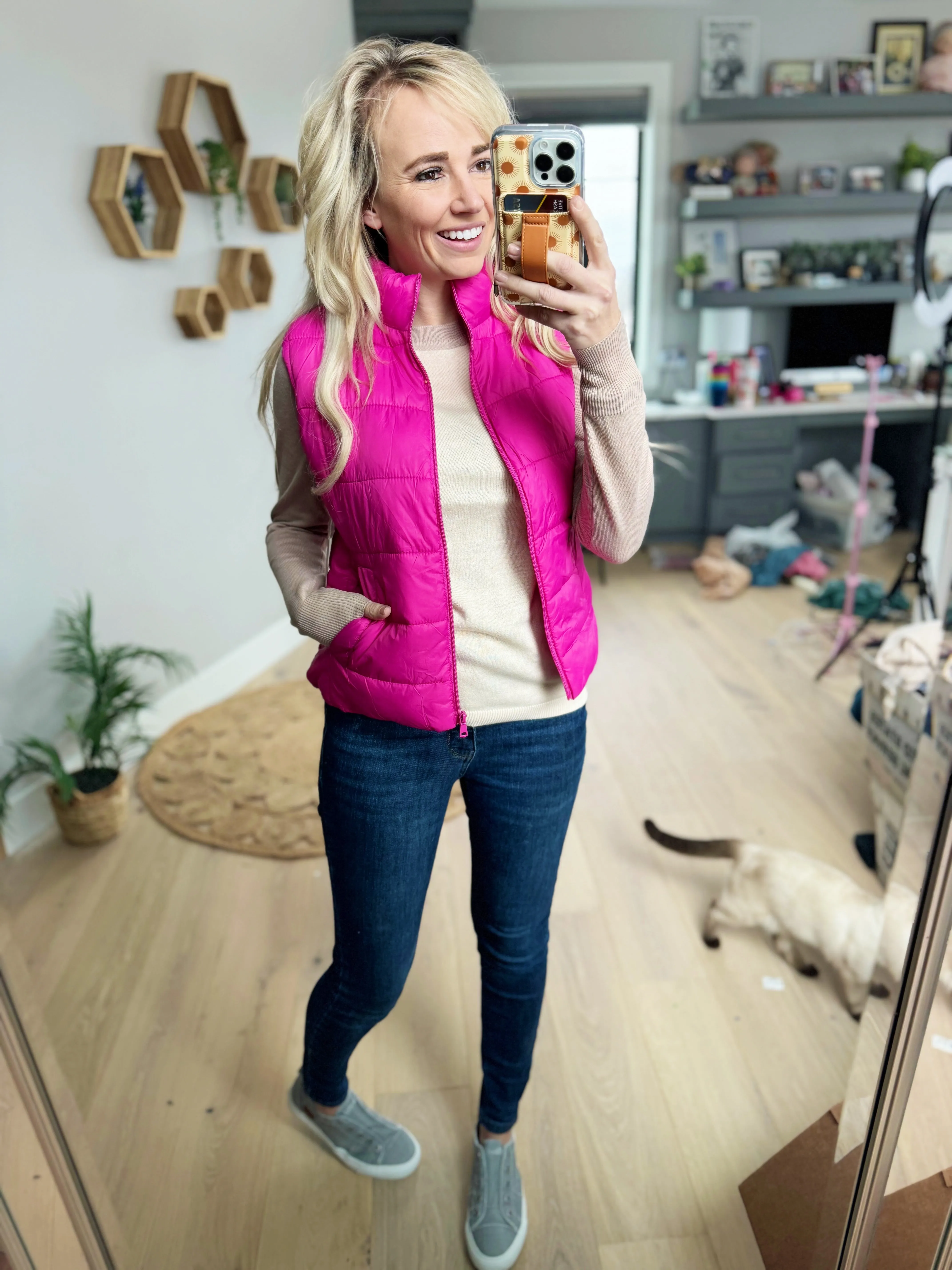Bunny Hill Quilted Nylon Puffer Vest in Rose Violet (SALE)