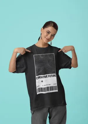 Creative Future - Unisex Oversized Cotton Graphic Printed T-Shirt