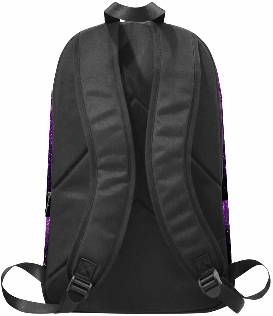 Custom Backpack for My Daughter from Mom Dad, Personalized Cute Princess Purple Dot Laptop Backpack with Name for Camping Hiking Travel
