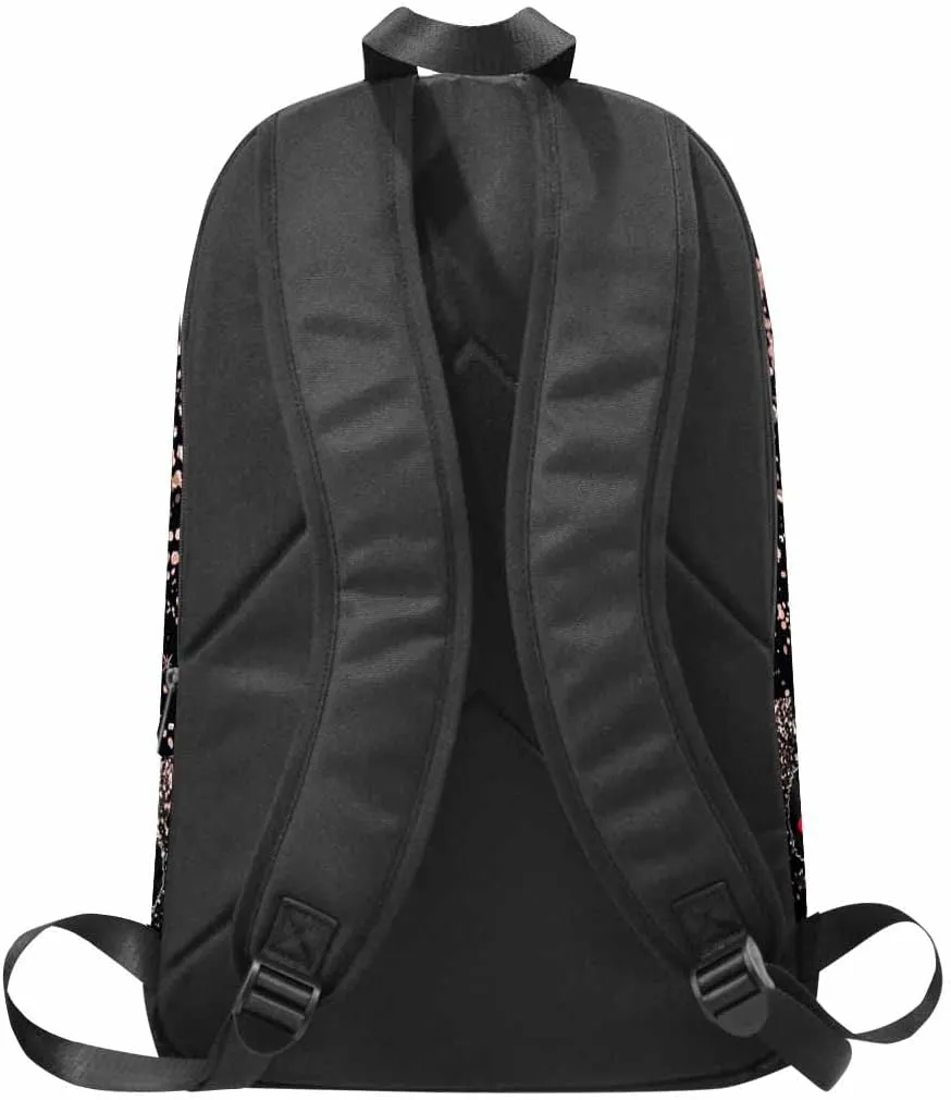 Custom Backpack with Name Customized Pink Golden Dot Princess Daypack Bag Personalized Name Shoulder Bag Casual Diaper Bag for Shopping