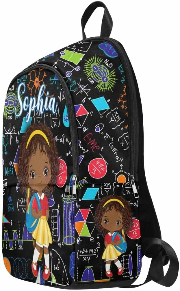 Custom Name Bookbag Backpack for Kids, Personalized Schoolbag Maths Laptop Backpack with Name Knapsack Backpack Customized School Bags for Teens Adults