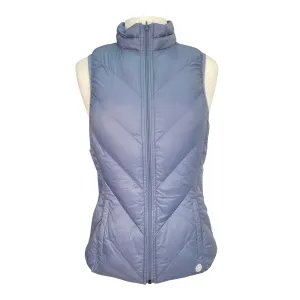 Dover Saddlery Puffer Vest in Blue/ Purple Waves reversible- Women's Small
