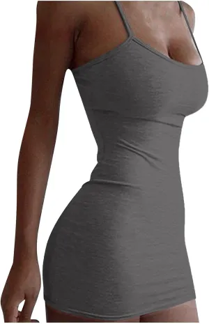 Dresses for Women 2024 Womens Summer Trendy Sexy Spaghetti Straps Sleeveless Floral Print Loose Casual Comfy Dresses