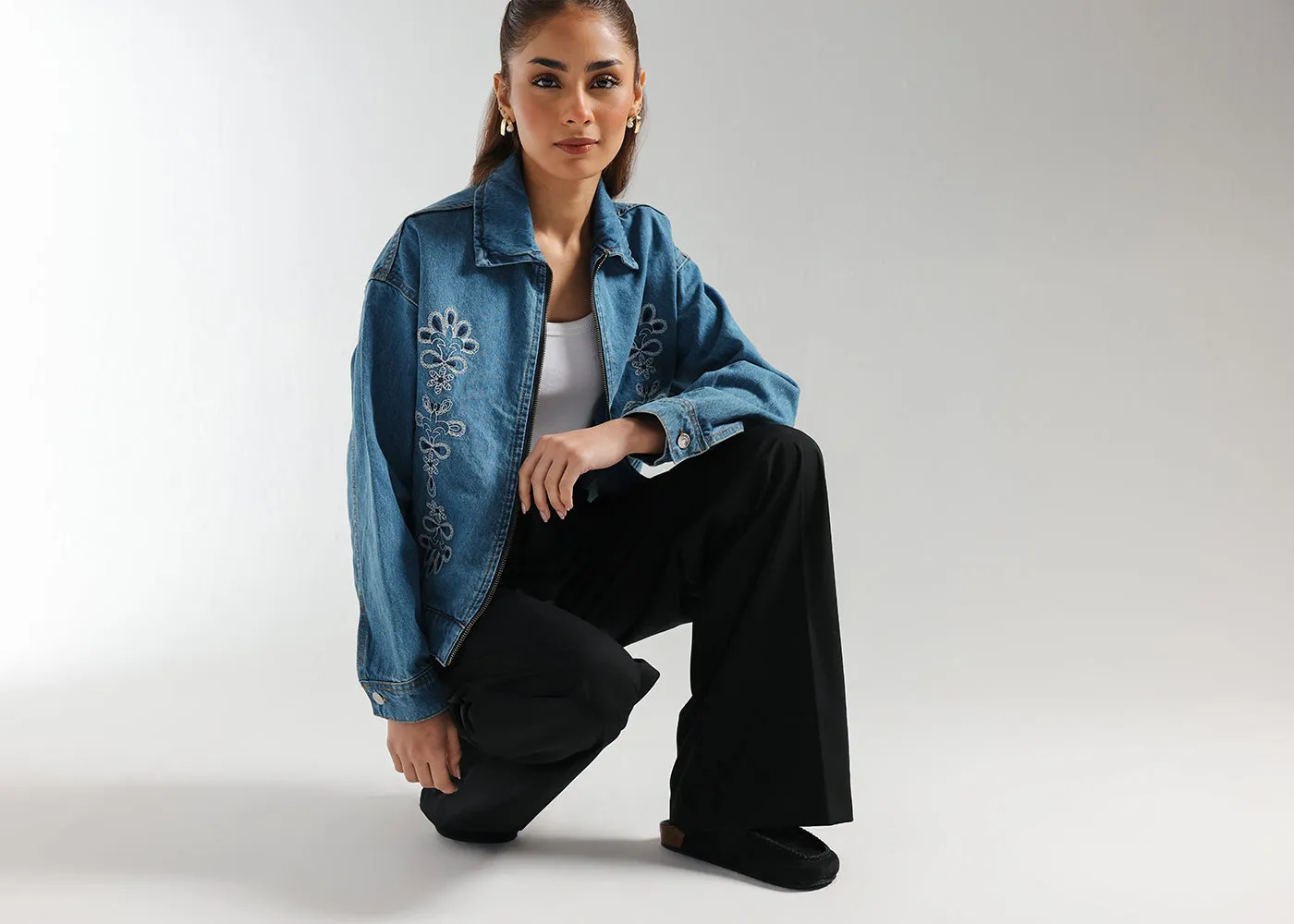 EMBROIDERED DENIM JACKET (E2109/108/818)