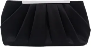 Evening Bag for Women Elegant Pleated Satin Clutch Purses Classy Handbag with Detachable Chain for Wedding Party Prom