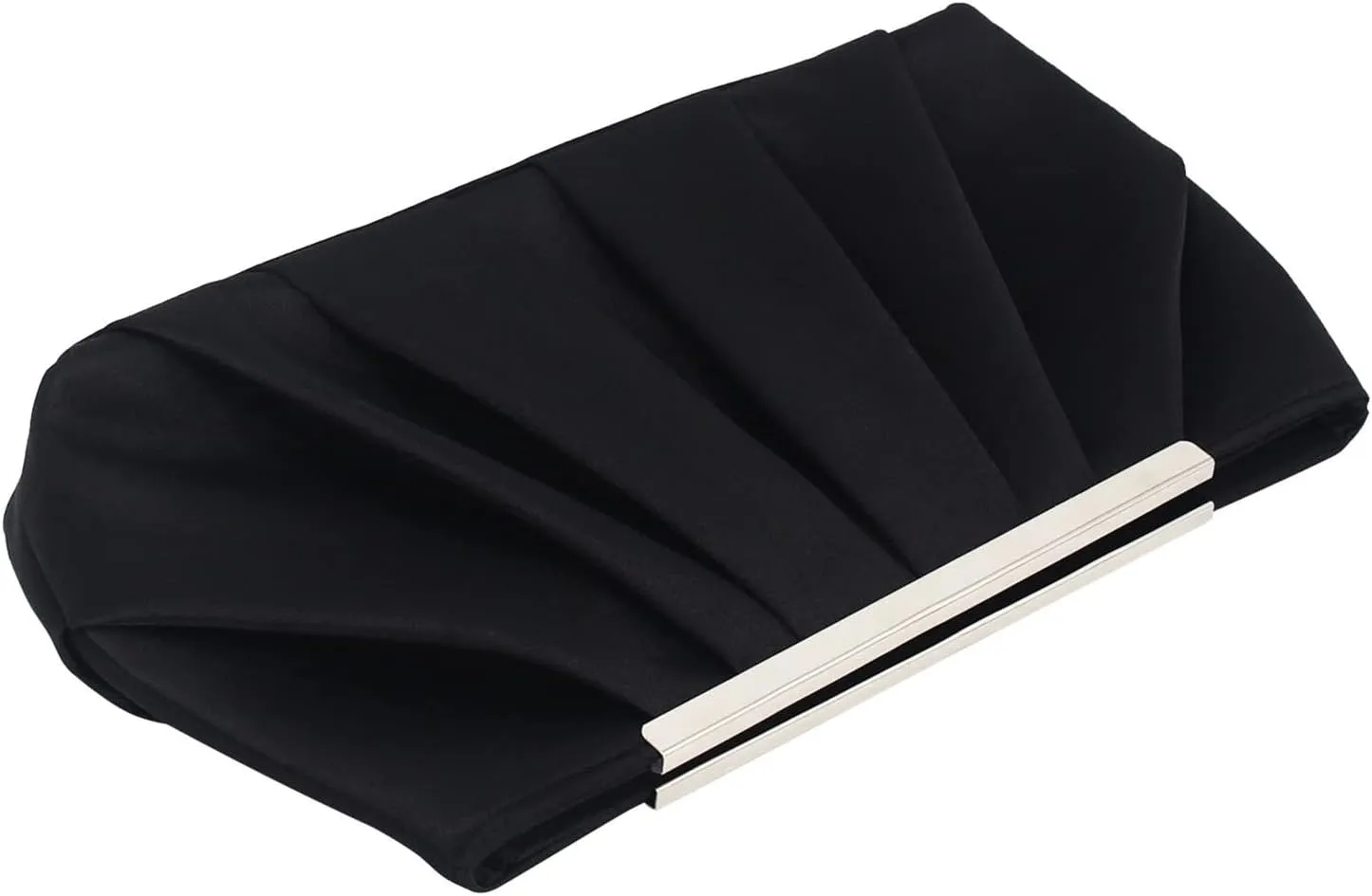 Evening Bag for Women Elegant Pleated Satin Clutch Purses Classy Handbag with Detachable Chain for Wedding Party Prom