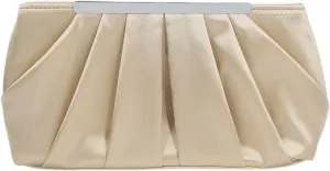 Evening Bag for Women Elegant Pleated Satin Clutch Purses Classy Handbag with Detachable Chain for Wedding Party Prom