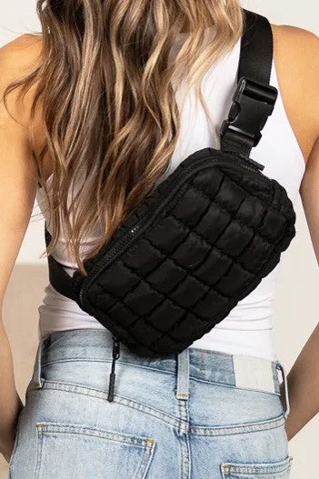 Evyn Quilted Puffer Sling Belt Bum Bag