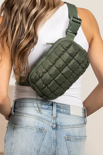 Evyn Quilted Puffer Sling Belt Bum Bag