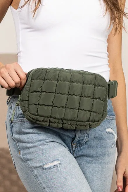 Evyn Quilted Puffer Sling Belt Bum Bag
