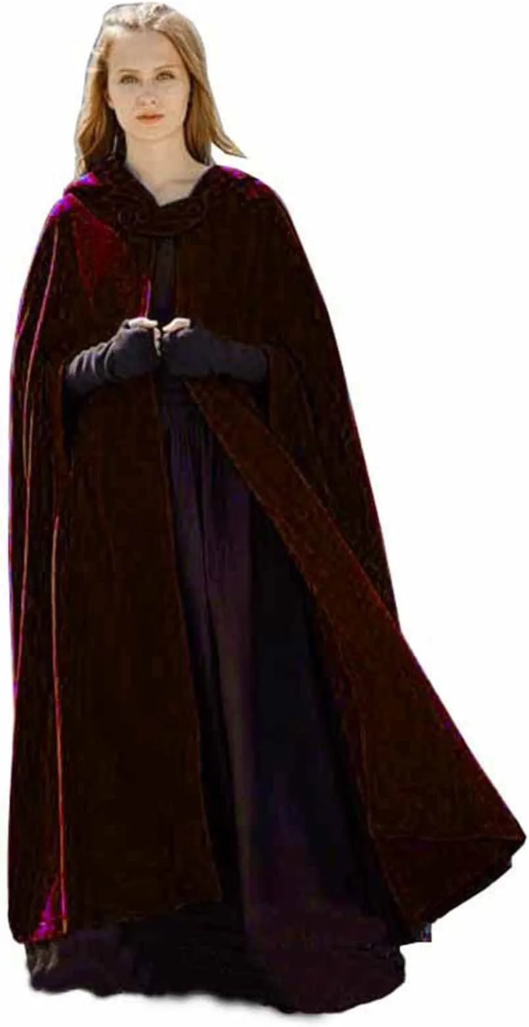 Fashion Hooded Trench Coat Cloak Halloween Costumes Woman 2025 Solid Split Woolen Outerwear Long Hoodies