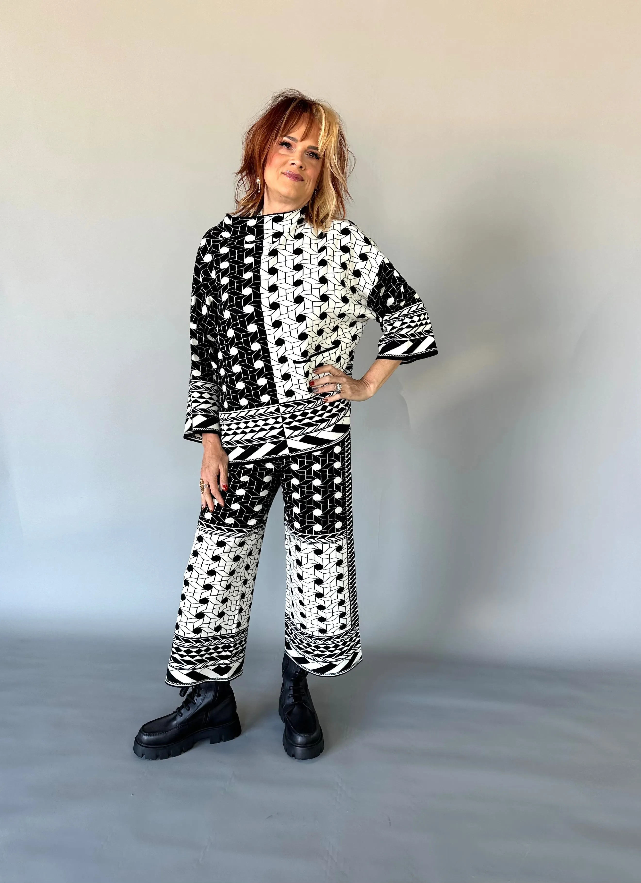 Geo Check Knit Pant
