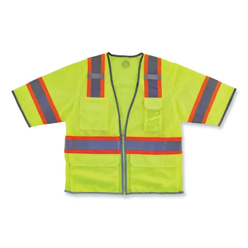 Glowear 8346z Class 3 Two-tone Hi-vis Surveyor Zipper Vest, Small/medium, Lime, Ships In 1-3 Business Days