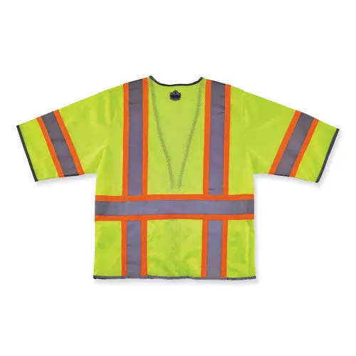 Glowear 8346z Class 3 Two-tone Hi-vis Surveyor Zipper Vest, Small/medium, Lime, Ships In 1-3 Business Days