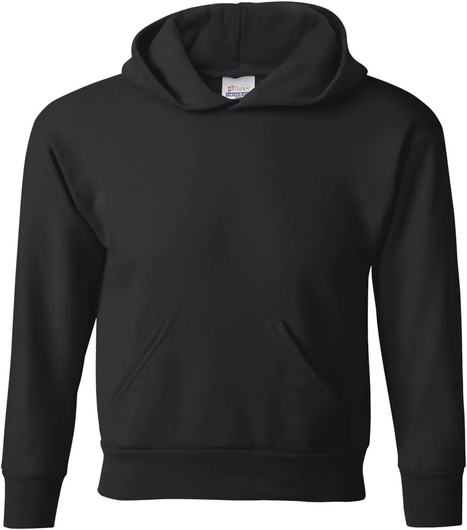 Hanes boys Youth ComfortBlend EcoSmart Pullover Hoodie(P473)-Black-M