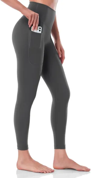 HeyNuts Workout Pro/Yoga Pro 7/8 Leggings with Side Pockets for Women, High Waisted Tummy Control Compression Pants 25''