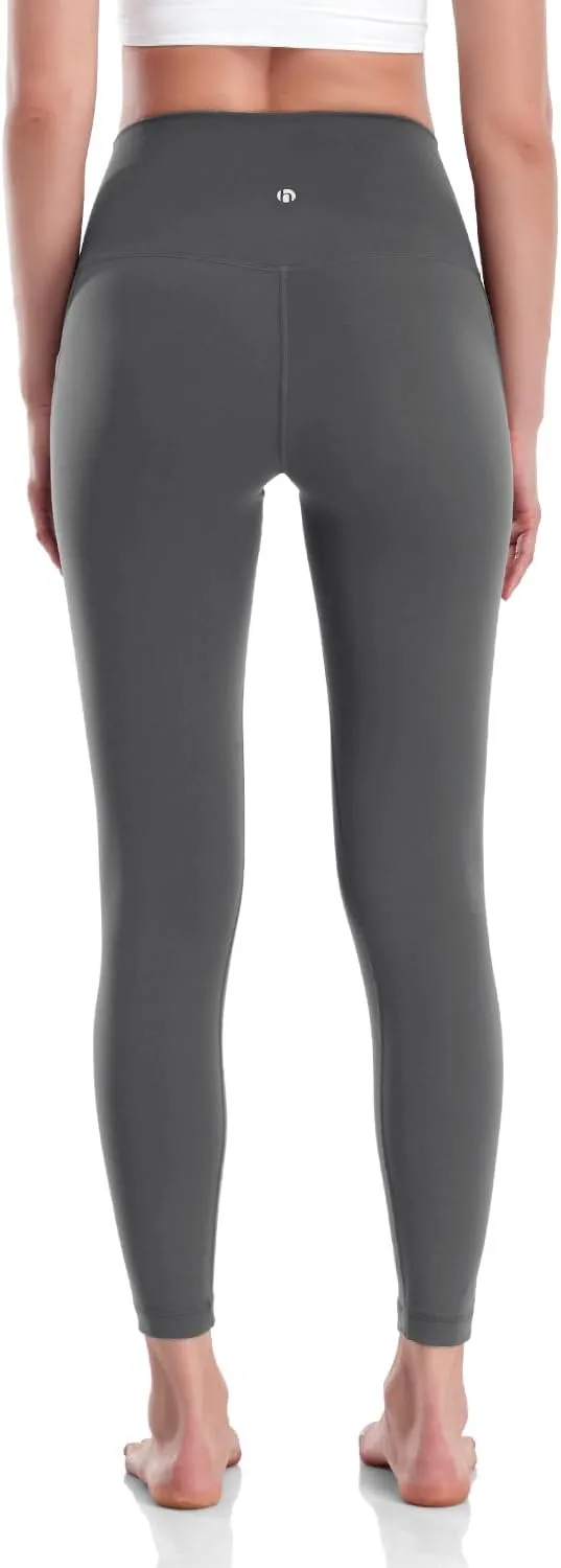 HeyNuts Workout Pro/Yoga Pro 7/8 Leggings with Side Pockets for Women, High Waisted Tummy Control Compression Pants 25''