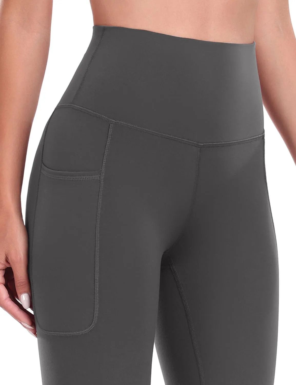 HeyNuts Workout Pro/Yoga Pro 7/8 Leggings with Side Pockets for Women, High Waisted Tummy Control Compression Pants 25''