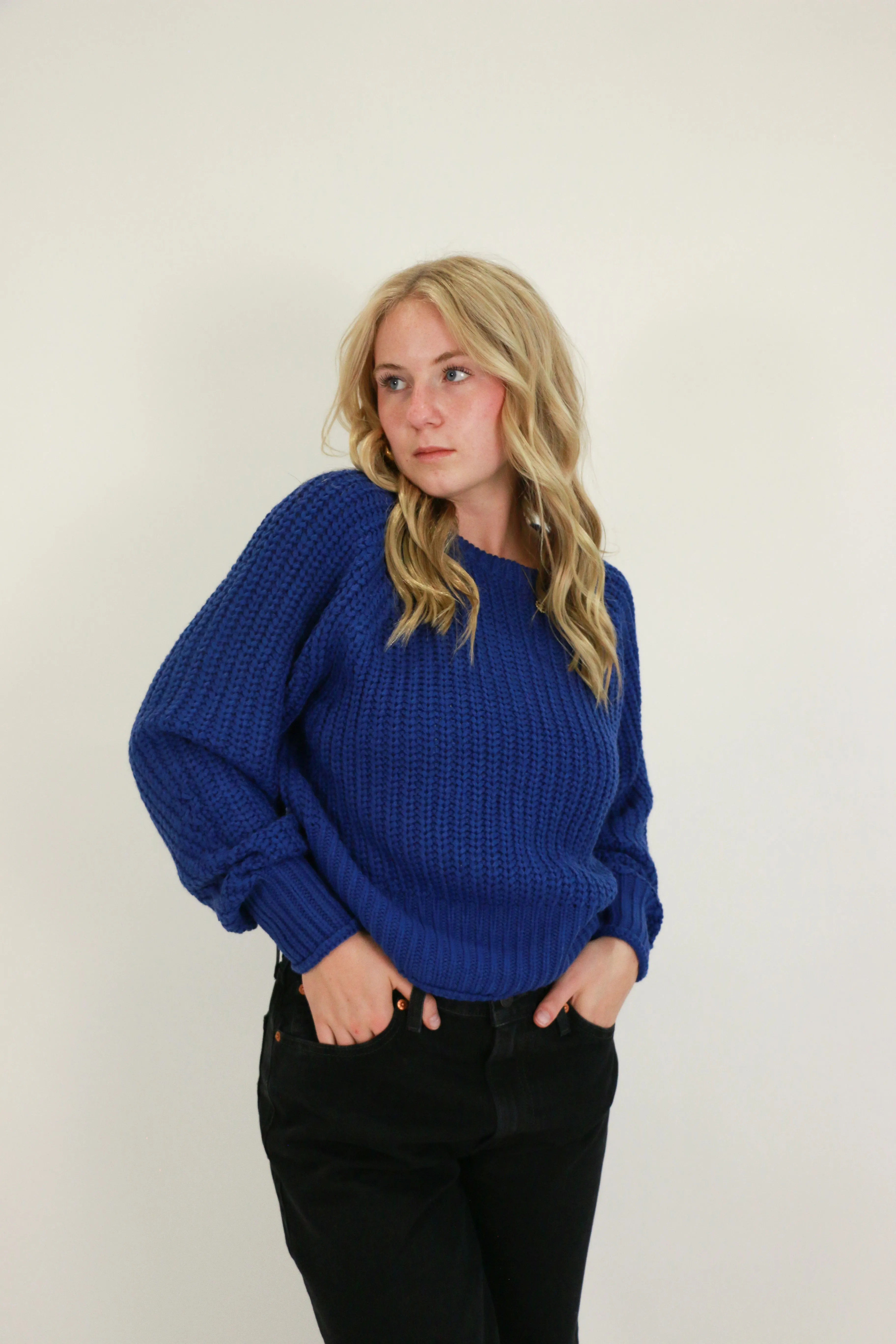 Hifza Long Raglan Sleeve Crew Neck | Cosmic