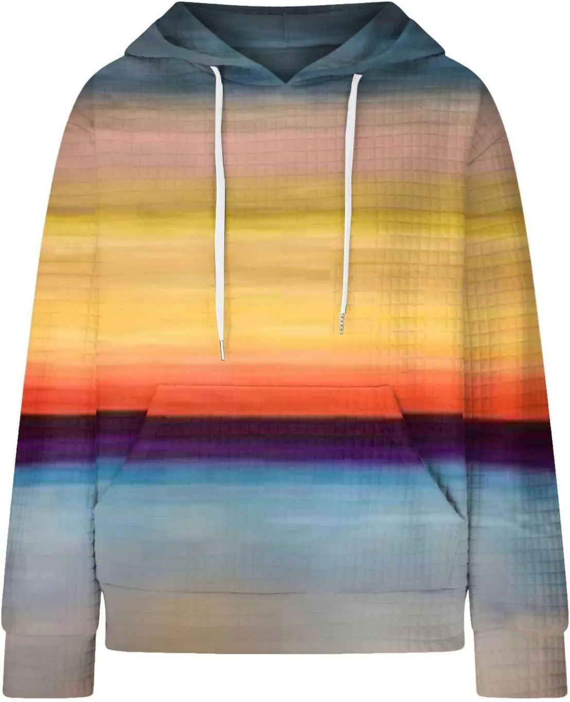 Hoodies for Women Waffle Knit Cute Hoodies Drawstring Pullover Sweatshirts Fashion Casual Sweaters Comfy Fall Clothes Outfits