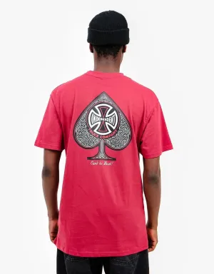 Independent CBB Cross Spade T-Shirt - Maroon