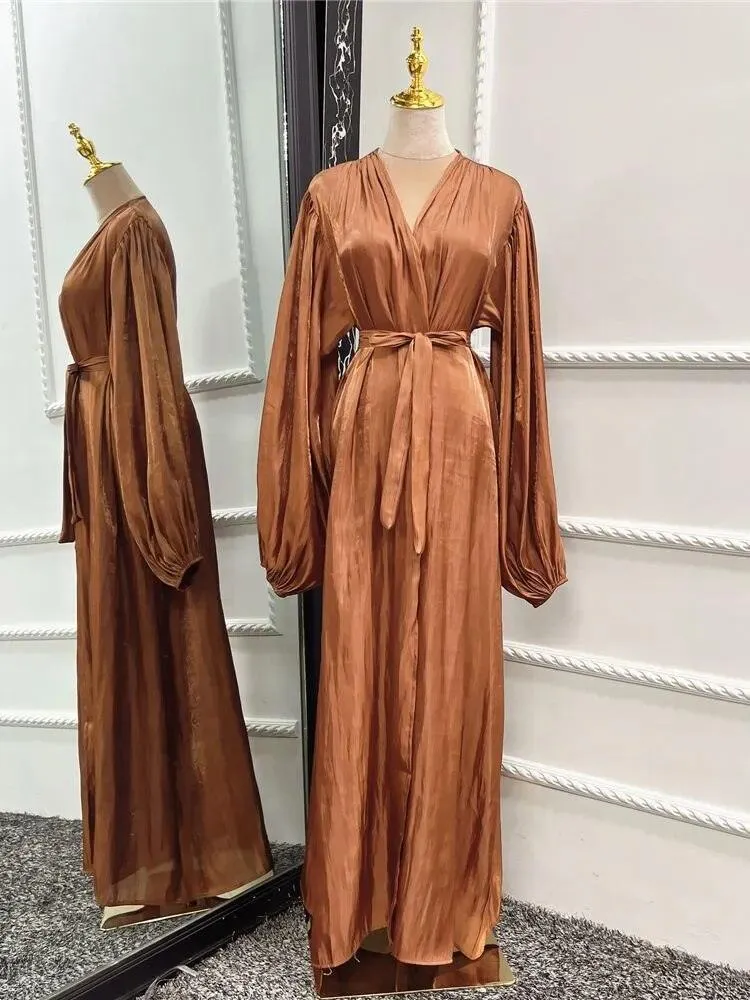 Kimono Modest Open Abaya with Belt for Women