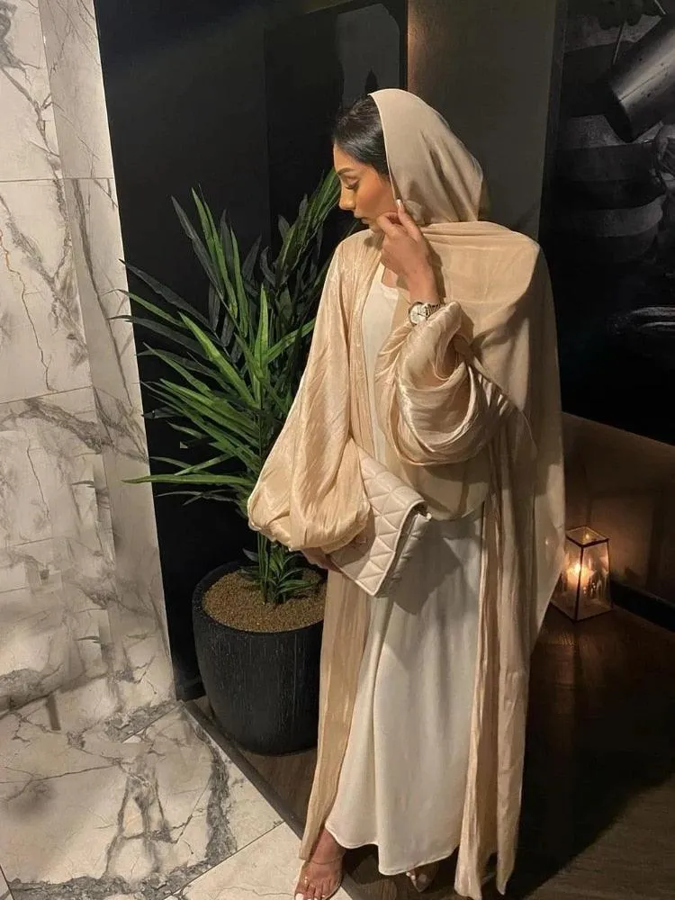 Kimono Modest Open Abaya with Belt for Women