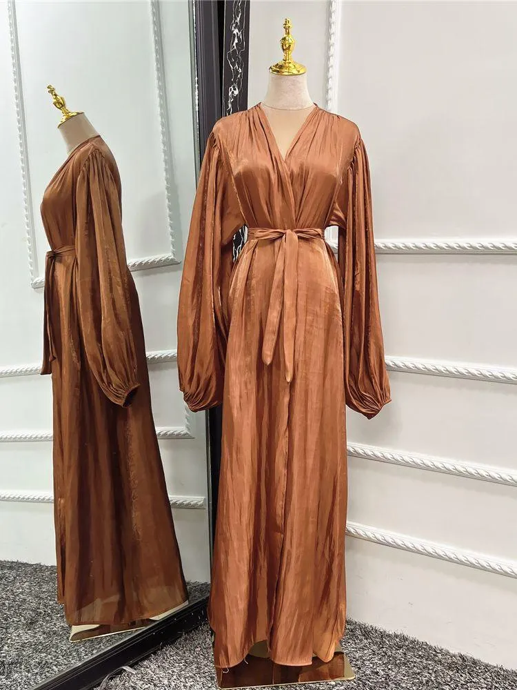 Kimono Modest Open Abaya with Belt for Women