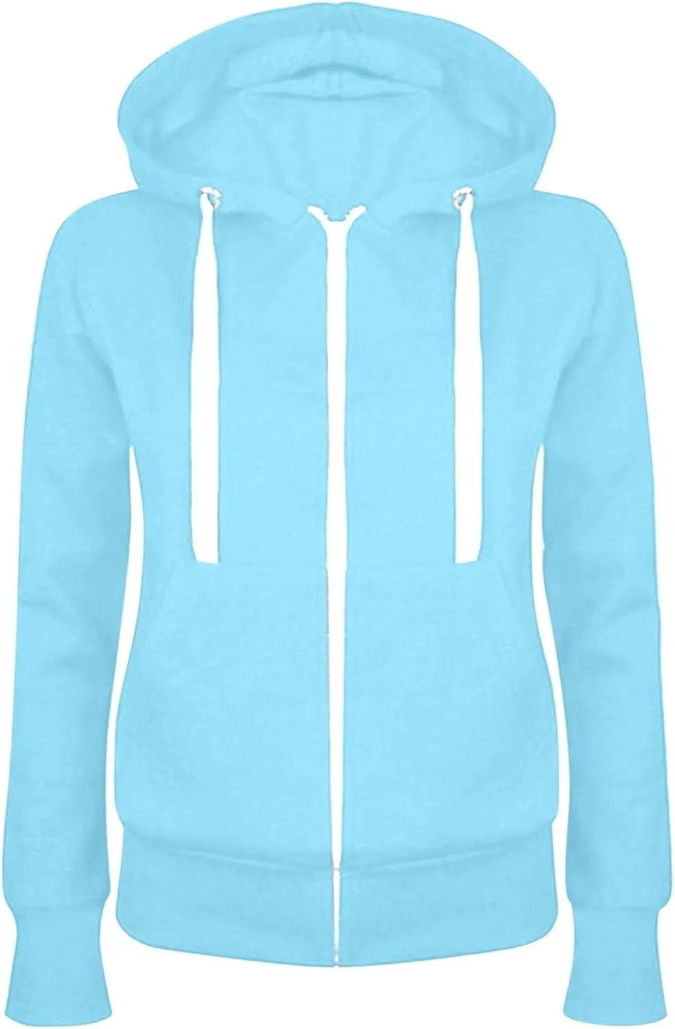 Lastesso Fall Outfits for Women 2024 Full Zip Up Long Sleeve Jacket Coats Basic Solid Athletic Fit Hoodies with Pockets