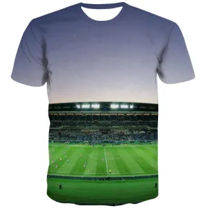 Lawn T-shirt Men Football Tshirts Novelty Athletics T-shirts 3d Stadium Tshirts Cool