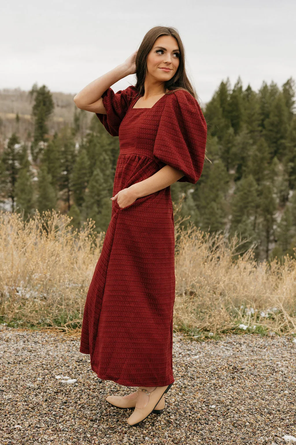 Leighton Dress-Burgundy