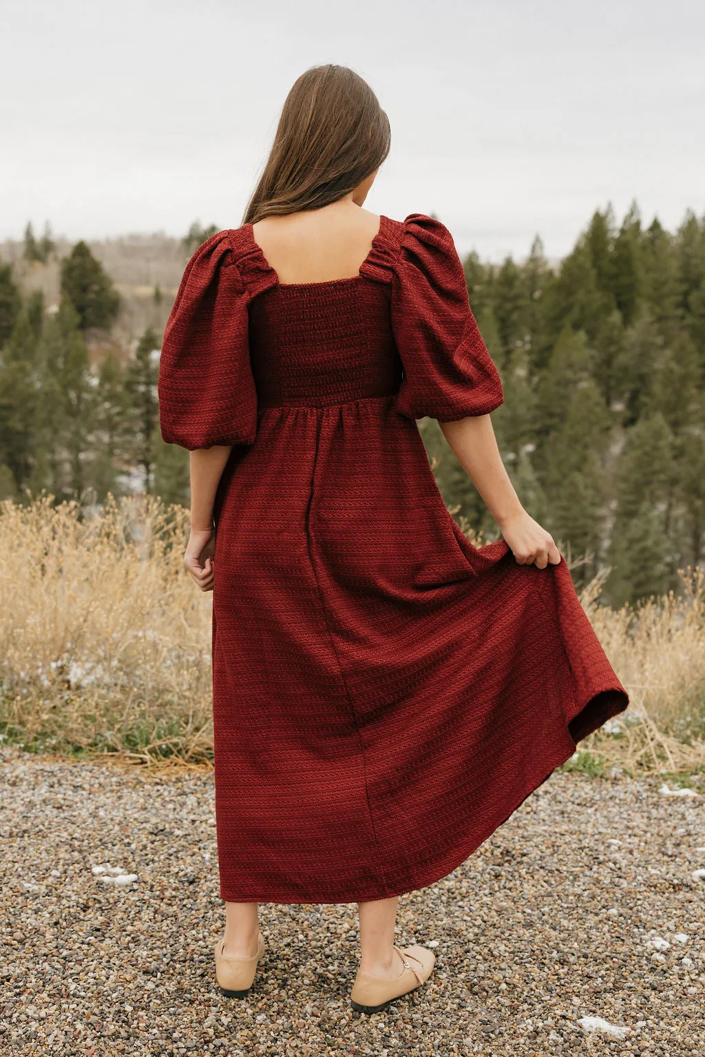 Leighton Dress-Burgundy