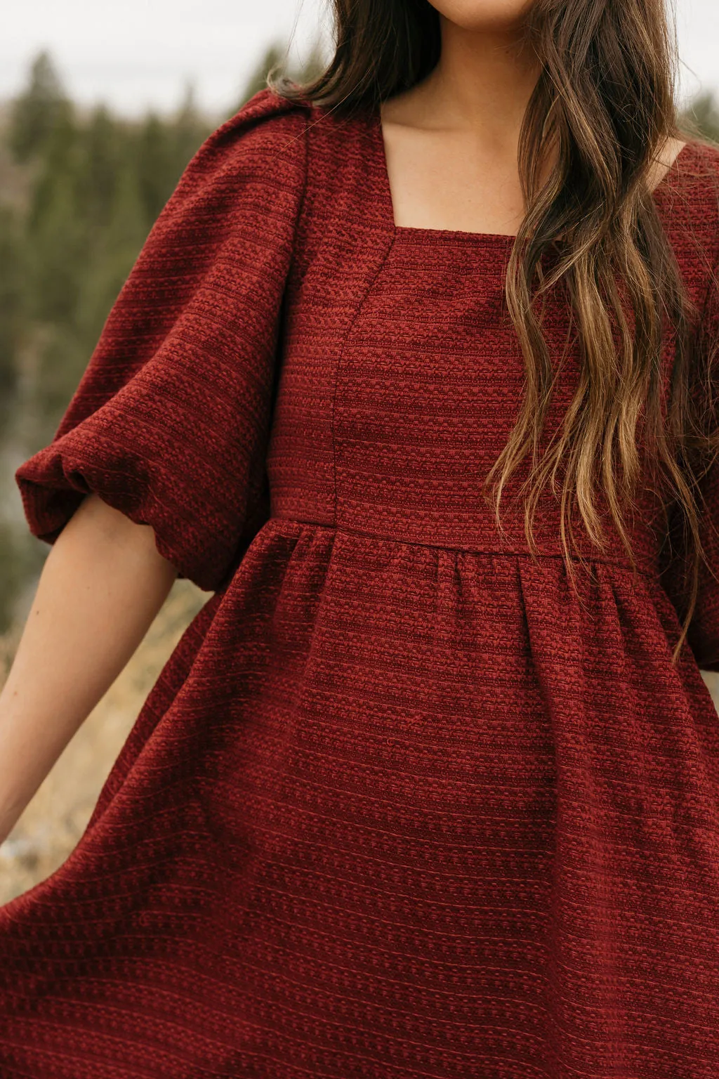 Leighton Dress-Burgundy