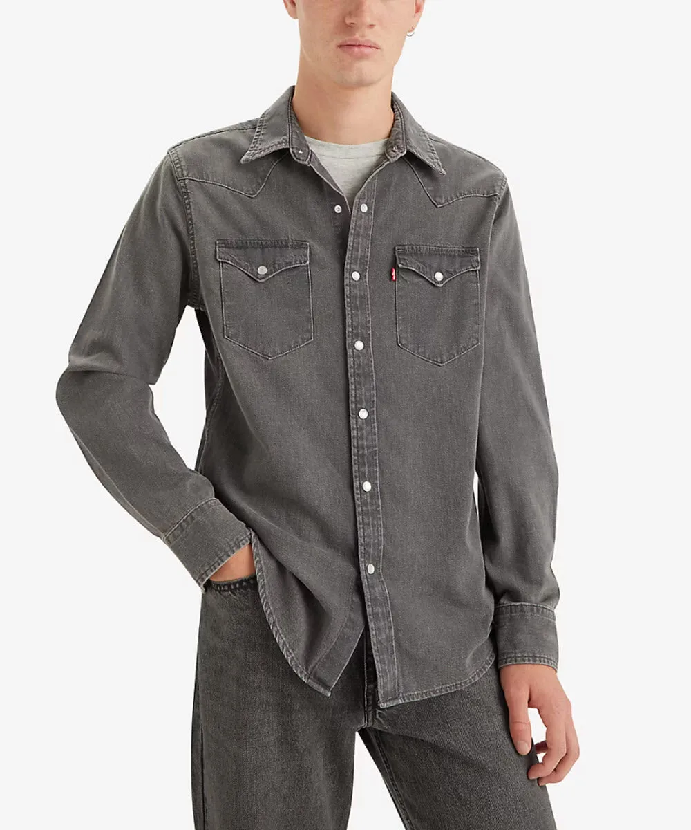 Levi's Men's Classic Standard Denim Western Shirt - Grey Fade
