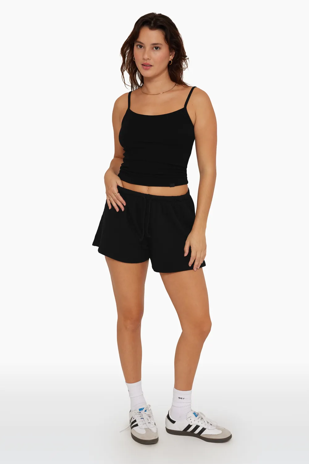 LIGHTWEIGHT SWEATS MINI SWEAT SHORTS - ONYX