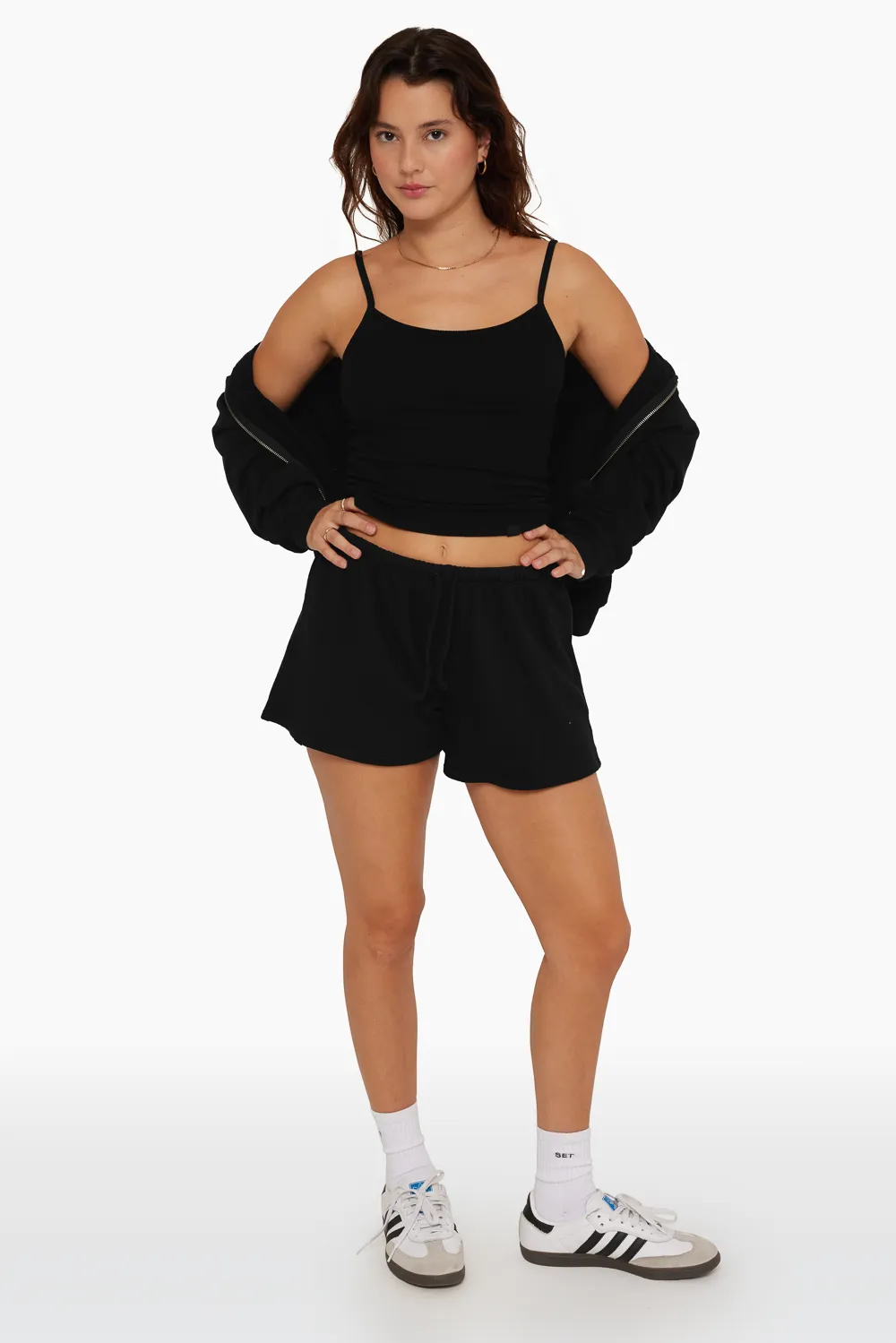 LIGHTWEIGHT SWEATS MINI SWEAT SHORTS - ONYX