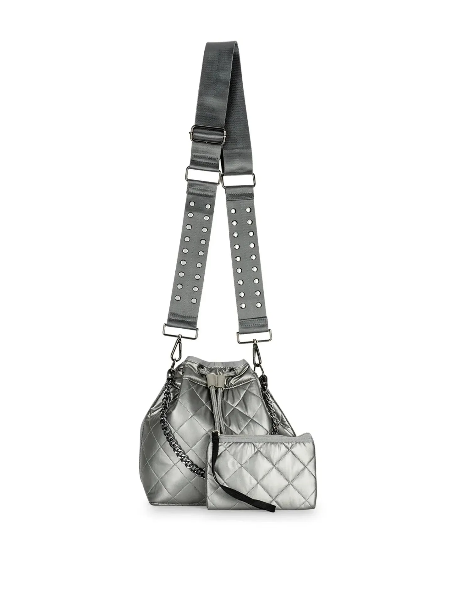 Lindsey Puffer Bucket Bag [Iron]