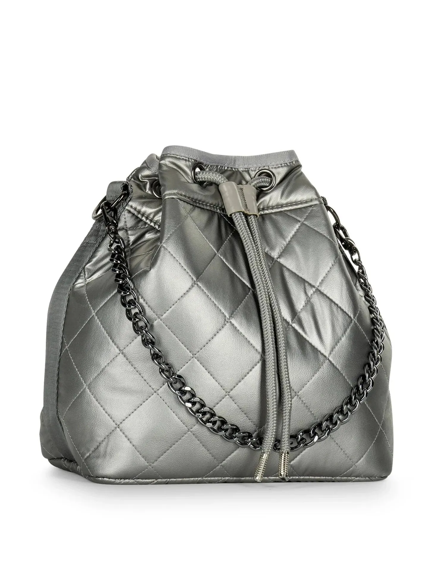 Lindsey Puffer Bucket Bag [Iron]