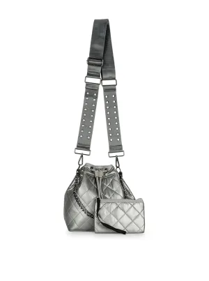 Lindsey Puffer Bucket Bag [Iron]