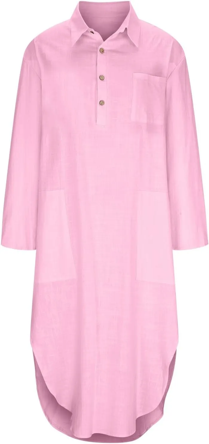 Linen Maxi Dress for Women Button Down Vacation Dress Casual Beach Dresses 2025 Flowy Summer Sun Dress with Pockets