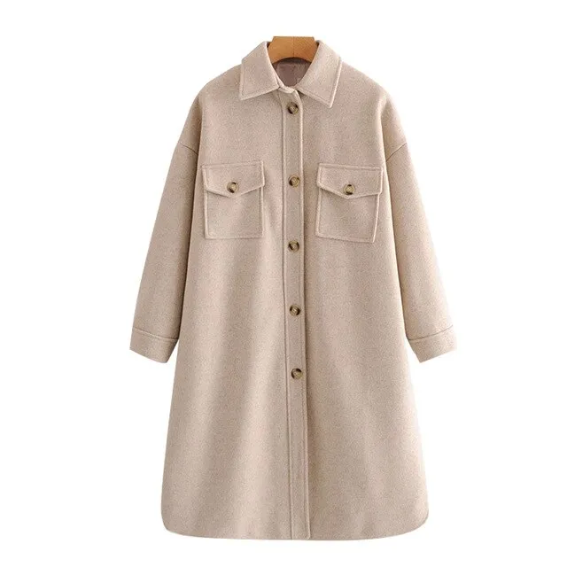 LOOSE WOOLEN OVERCOAT