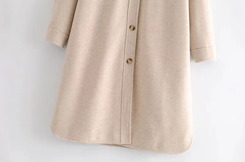 LOOSE WOOLEN OVERCOAT
