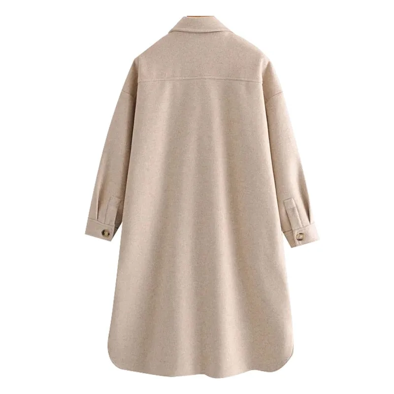 LOOSE WOOLEN OVERCOAT