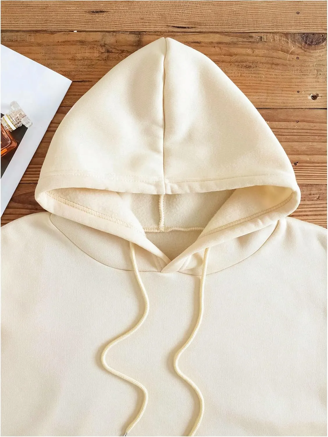 MakeMeChic Women's Letter Graphic Hoodies Pocket Thermal Lined Long Sleeve Pullover Sweatshirt