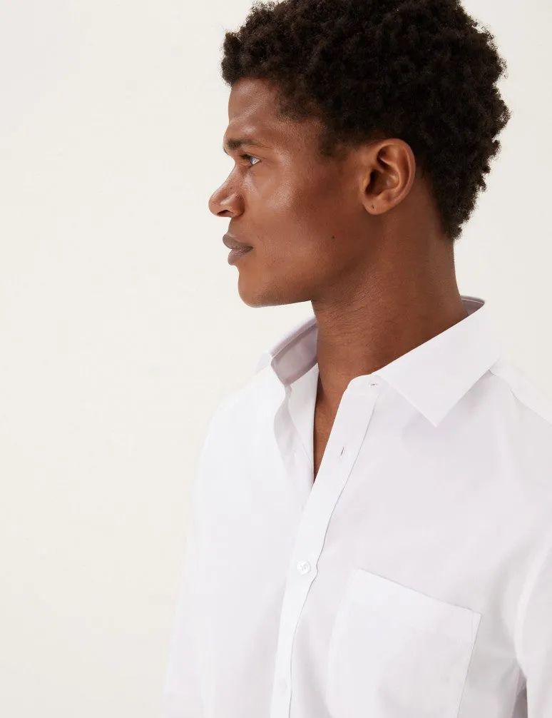 M&S Mens L/S ( 65-35% ) Plain Formal Shirt T11/2320X